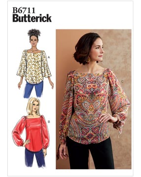 Set de patrons Butterick pour femme Top Blouse #B6711A5 Taille 32-40