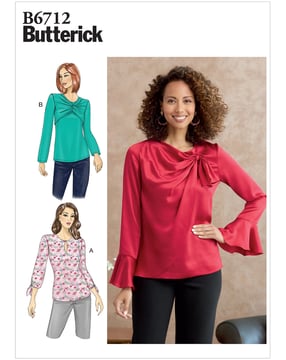 Ensemble de patrons Butterick pour femme Top Blouse #B6712A5 Taille 32-40