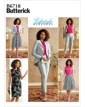 Patrons Butterick pour femme Robe, Veste, Haut #B6718A5 Taille 32-40