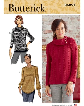 Patron Butterick pour pull femme #B6857A Taille 32-50