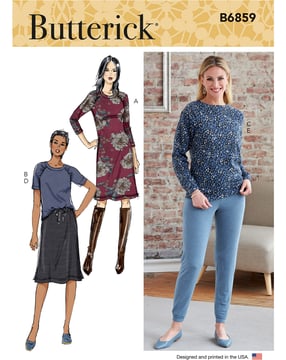 Patrons Butterick pour femme : robe, top, pantalon, jupe, pull #B6859Y Taille 32-40