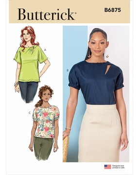Patron Butterick pour femme TopShirt #B6875F5 Taille 42-48