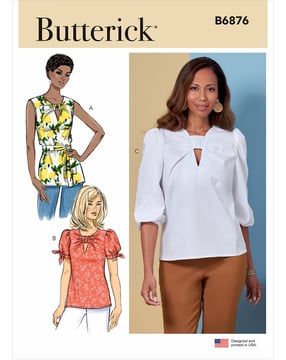 Set de patrons Butterick pour femme Top Tunique #B6876Y5 Taille 44-52
