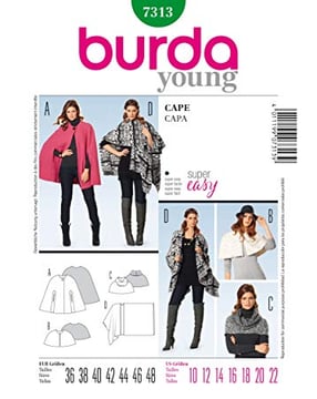 Dames Cape et tricot, fausse fourrure n°7313
