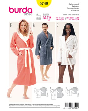 Burda 6740 - Pyjamas - Dam Herr