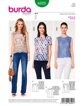 Burda 6525 - Blus Top - Dam - Sim