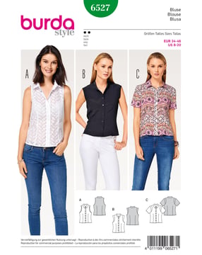 Burda 6527 - Blus Skjorta - Dam