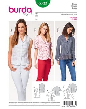 Burda 6533 - Blus - Dam - Sjal
