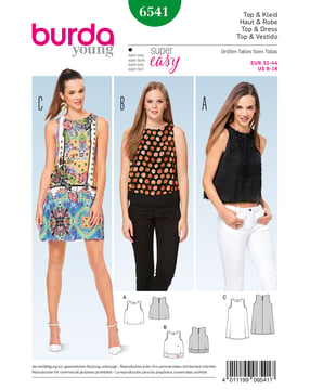 Burda 6541 - Klänning Top - Dam