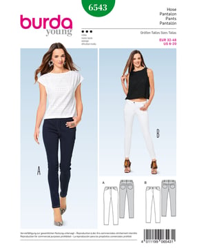 burda patrón señoras slim pantalones y jeans 6543 | Por Correo