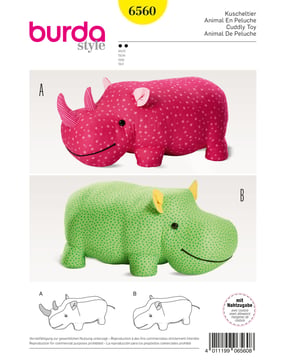 burda pattern señoras peluche rinoceronte 6560 | Por Correo