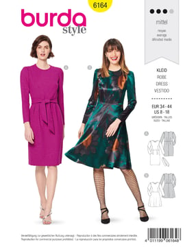 burda pattern vestidos de fiesta mujer, vestido shift 6164 | Por Correo