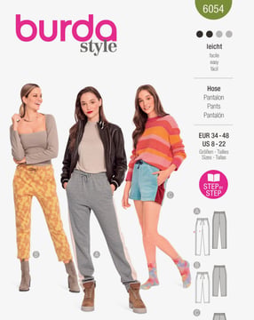 patrón burda pantalones y shorts señora 6054 talla 34-48 | Por Correo