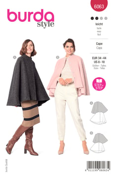 burda patrón señoras capa 6063 tamaño 34-44 | Por Correo