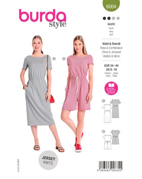 burda patrón señoras vestido de verano y el tamaño del mono 6004 34-44 | Por Correo