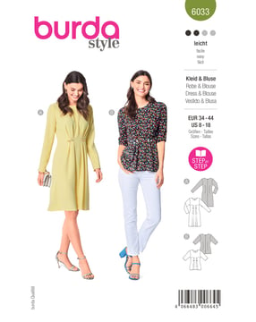 burda patrón señoras midi vestido y blusa con botones 6033 tamaño. 34-44 | Por Correo