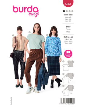 Burda 5961 - Blus Top - Dam