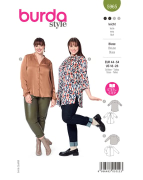 patrón burda blusas de mujer con canesú en los hombros 5965 talla. 44-54 | Por Correo
