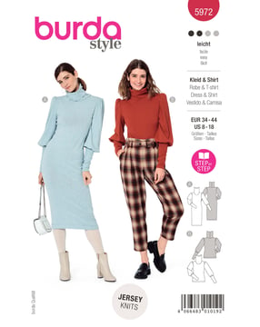 burda patrón señoras vestido y camisa con mangas lujosamente forrado 5972 Gr. 34-44 | Por Correo
