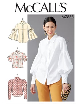 Patrons de couture McCalls Chemisier vintage femme #M7838E5 Taille 40-48