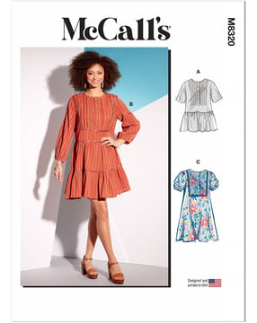 Patrons McCalls pour tunique et robe femme M8320Y tailles 32-40