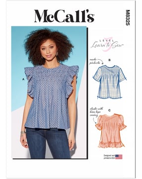 Patrones McCalls para blusas de mujer con pinzas M8325Y Talla 32-40