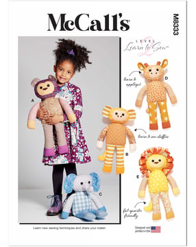 Patrons McCalls Peluches douillettes #M8333OS