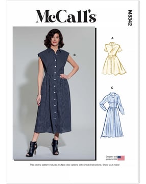 Patrons de couture McCall's Robe boutonnée pour femmes #M8342K5 Taille 34-42