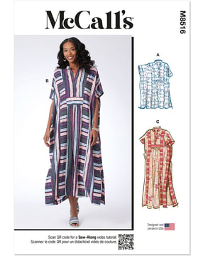 Patrons McCall's pour femme Kaftan mini & maxi #M8516.A Taille XS-S-M-L-XL-XXL