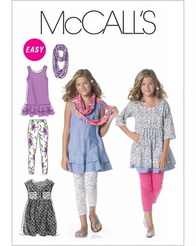 Patrón de costura McCalls para niña, conjunto M6275GIRL