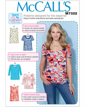Patrón de costura McCalls para mujer 7322 - Camisa Talla 32-40
