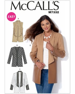 Patrons de couture McCalls Femme 7332 - Veste Gilet Taille 32-40