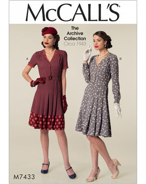 Patrones de costura McCalls para vestidos de mujer M7433A5 Talla 32-40
