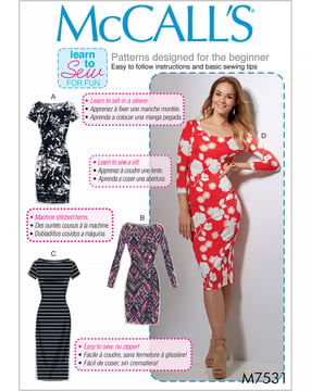Patrones McCalls para mujer Vestidos ajustados #M7531Y Tallas 30-40