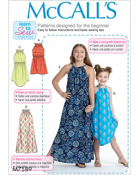 Patrones de McCall para vestidos de niña M7589CZ