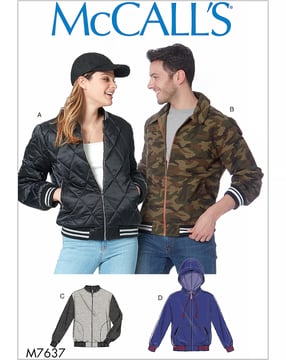 Patrón de costura McCall's para chaqueta de mujer y hombre #M7637XM Talla M-L