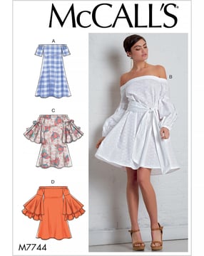 Patrones de costura McCalls para vestidos de mujer M7744A5 Talla 32-40