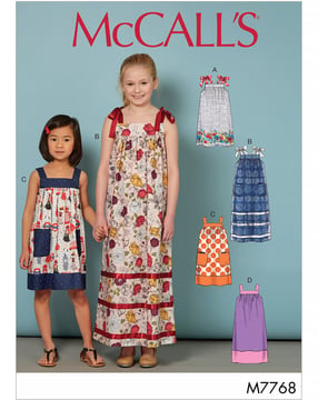 Patrón de costura McCalls para niña M7768CCE