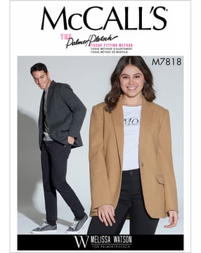Patrones de McCall para blazer de mujer y hombre #M7818XM tallas S-L