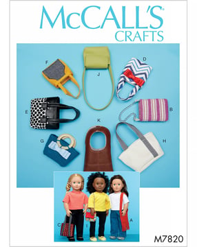 Patrón de McCall's 7820 - Saco para ropa de muñeca