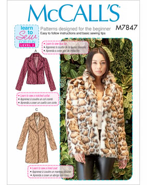 Patrón de costura McCalls para abrigo de mujer M7847OSZ Talla 32-48