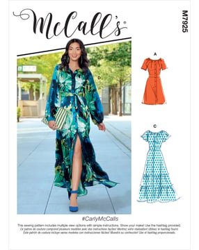 Patrones de costura McCalls para vestidos de mujer M7925A5 Talla 32-40