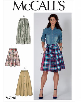 Patrón de costura McCalls para mujer 7981 - Falda Tallas 32-40