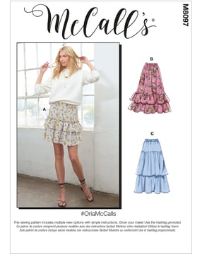 Patrón de costura McCalls para mujer 8097 - Falda Talla 32-40