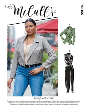 Blazer pour femmes McCall's M8155RR avec col cranté Tailles 44-50