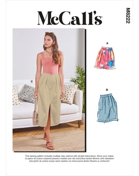 Patrón de costura McCalls para mujer 8222 - Falda Tallas 32-40