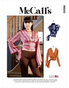 Patrons McCall pour femme Top/Blouse M8242Y Taille 32-40