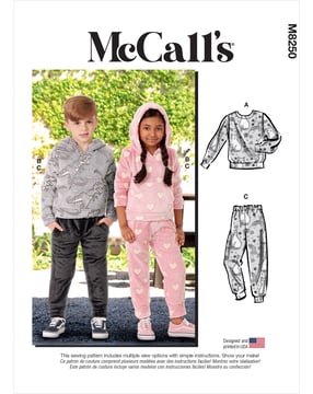 Patrón de McCalls para niños y niñas Pantalón de chándal Sudadera con capucha #M8250A Talla 3-8 años