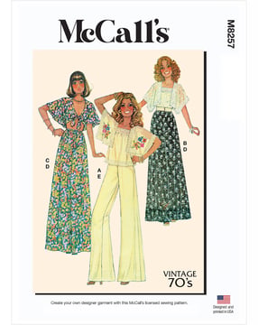 Patrón de costura McCalls para mujer 8257 - Top y pantalón falda vintage talla 32-40