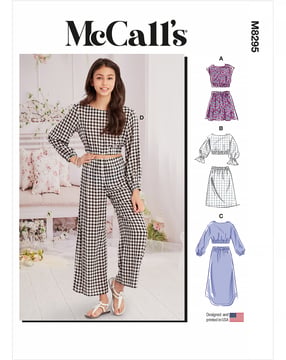 Patrón de costura McCalls para niña, conjunto M8295A